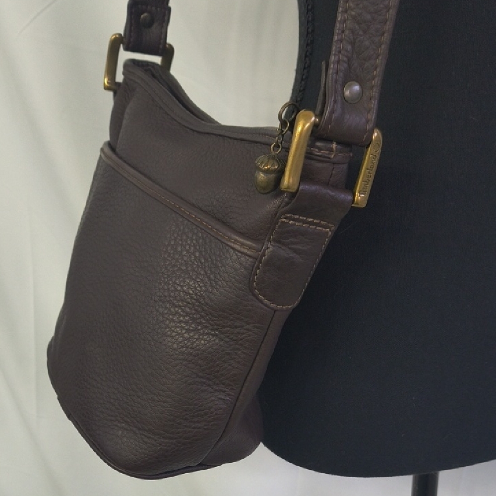 Made In USA Vintage Timberland Brown Leather Crossbody Bag  - Very Rare